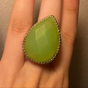 Gold and green stone ring